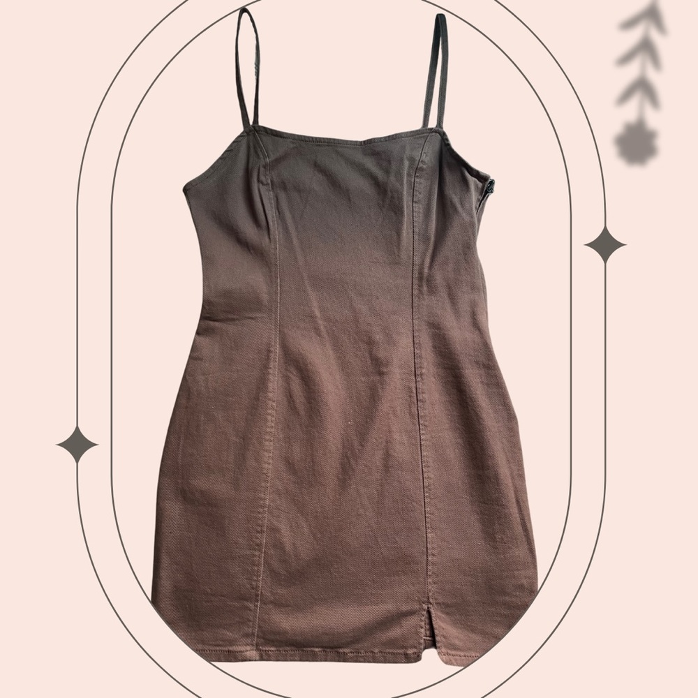 BROWN H&M DENIM DRESS